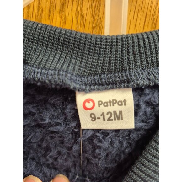 PatPat Infant Winter Fleece Outfit Set With Plaid Pants & Pocket - Picture 3 of 6